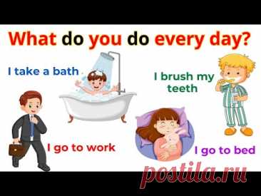 What Do You Do Every Day? | Action Verbs For Beginner Daily English | English Sentences