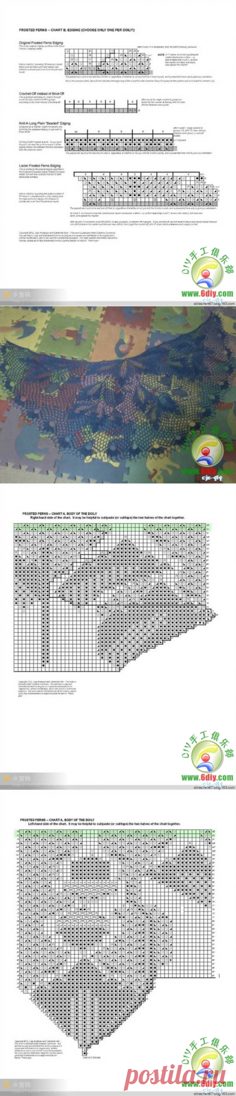 Полукруглая шаль с интересным рисунком/спицы.