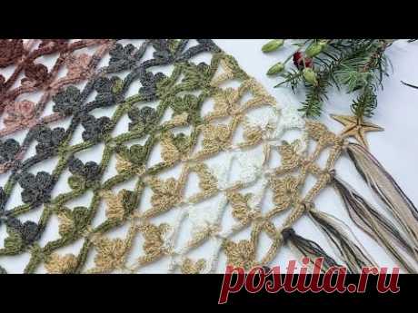 Muhteşem yoncalar☘ tığ işi etol şal modeli yapılışı / örgü şal modelleri