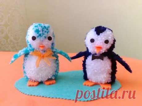 ПИНГВИНЫ ИЗ ПОМПОНОВ/ POM POM PENGUINS