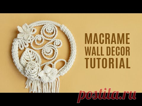 Floral Macrame Circle Wall Hanging DIY Boho Home Decor