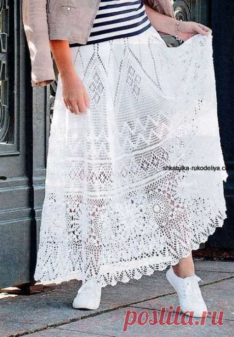 Ажурная юбка невероятной красоты Ажурная юбка невероятной красоты может быть неспешно связана вами к следующему лету или к новогодней поездке к морю.
