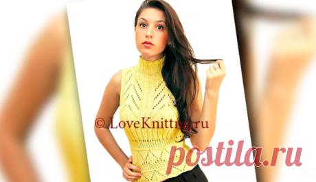 Топ c воротником-стойкой | Loveknitting.ru