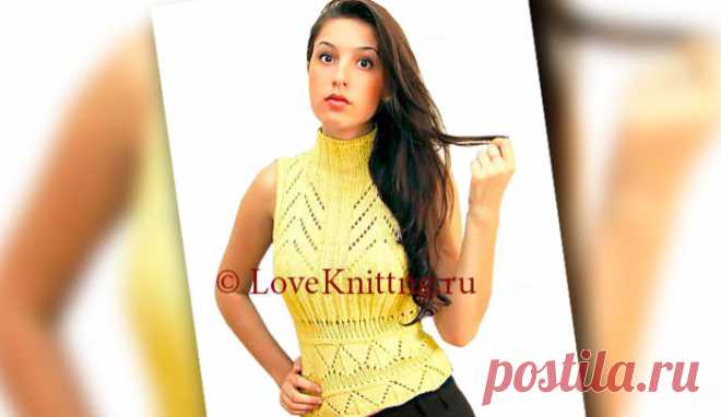 Топ c воротником-стойкой | Loveknitting.ru
