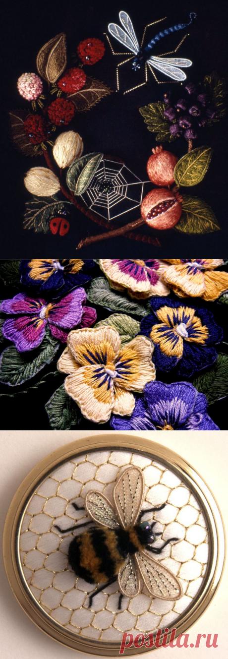 Вышивки объемной гладью разных мастериц —