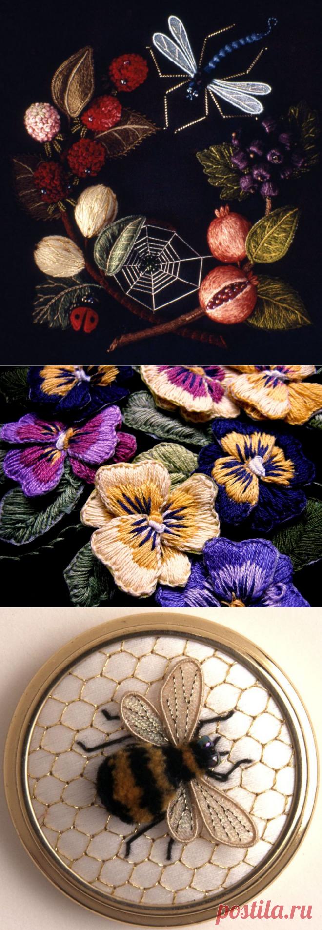 Вышивки объемной гладью разных мастериц —