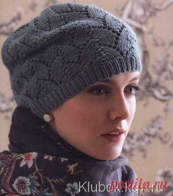 Шапка спицами Tulip Lace Hat by Julie Gaddy. | Клубок