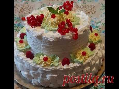 Двухъярусный творожно ягодный торт