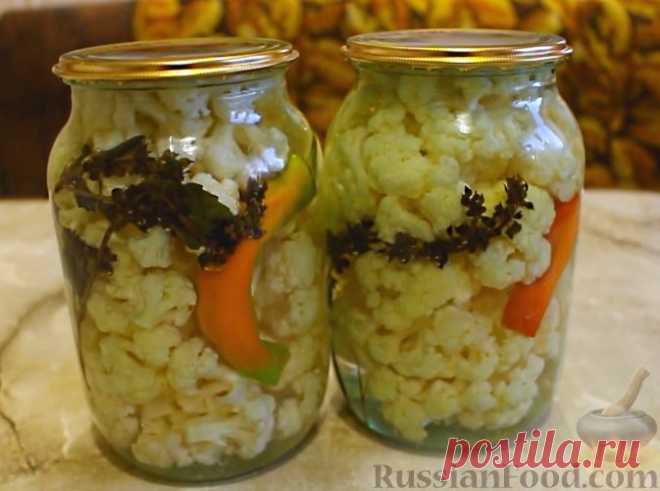 Маринованная цветная капуста с базиликом (без стерилизации)
