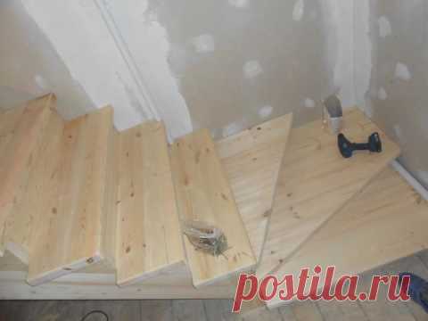 Как сделать лестницу с забежными ступенями своими руками