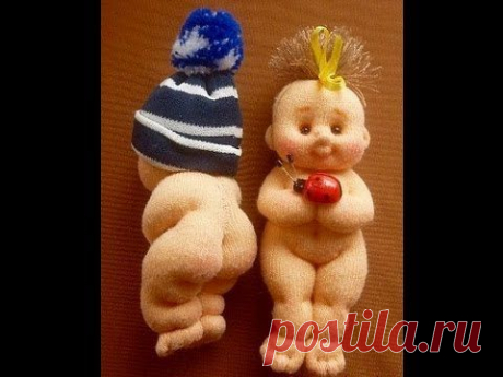 Пупсы из трикотажа без выкройки. - YouTube