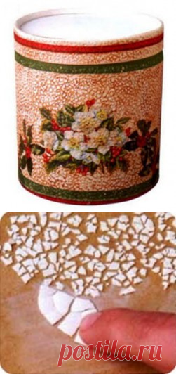 Декупаж и кракле из яичной скорлупы