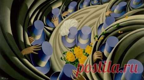 Разноцветные зонты мелькают где-то снизу... Клод Теберж