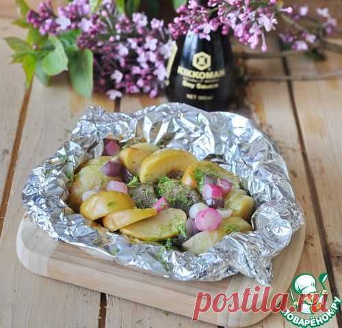 Пикантное рагу из лосося в фольге - кулинарный рецепт
