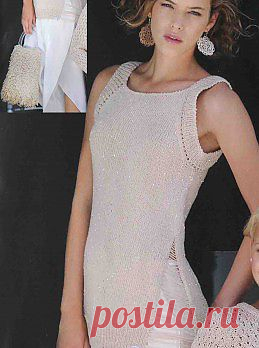 Вязание крючком и спицами - Топ и сумка с бахромой