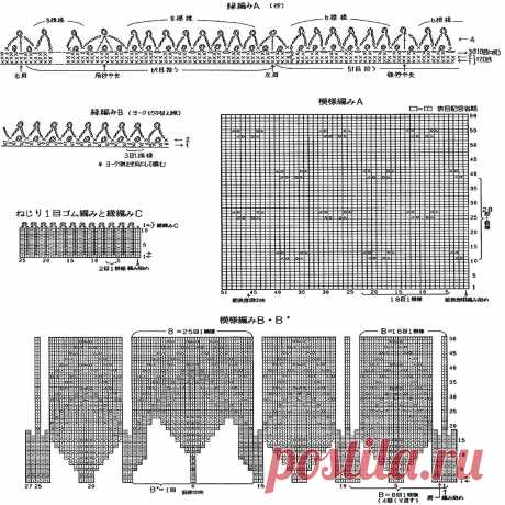 Японская кокетка: 5 ажурных моделей из японских журналов по вязанию | Вязание с Paradosik_Handmade | Дзен