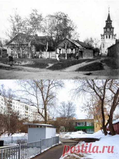 Преображенский вал, у Преображенской старообрядческой общины 1923 год и тоже место 2024 год.