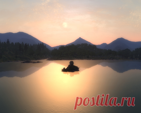 Рассвет над Нибенейской бухтой.
Dawn at Niben Bay.