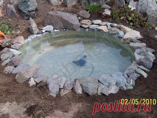 ДЕКОРАТИВНЫЙ ПРУД ИЗ СТАРОЙ ПОКРЫШКИ | Делаем сами