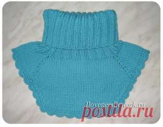 Шарф манишка спицами для женщин, схема вязания с описанием