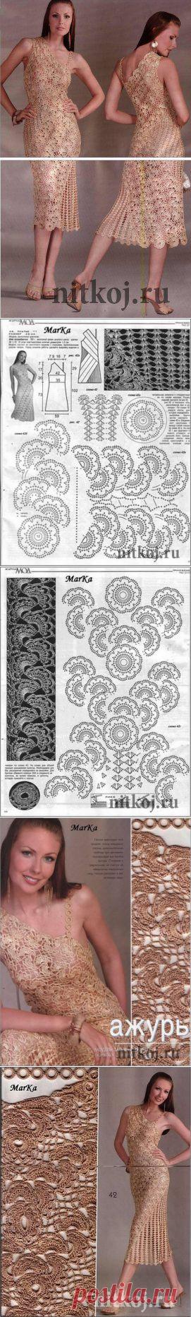 Золотое платье крючком » Ниткой - вязаные вещи для вашего дома, вязание крючком, вязание спицами, схемы вязания