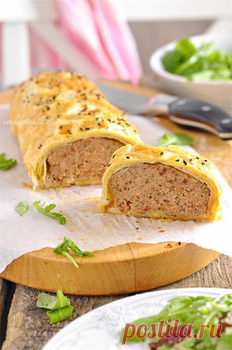 Мясной рулет «Домашний» в слоёном тесте