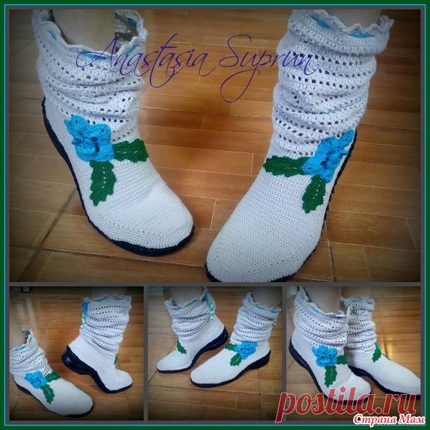 Летние сапожки, первый опыт, надеюсь блин не комом))) - Вязание - Страна Мам