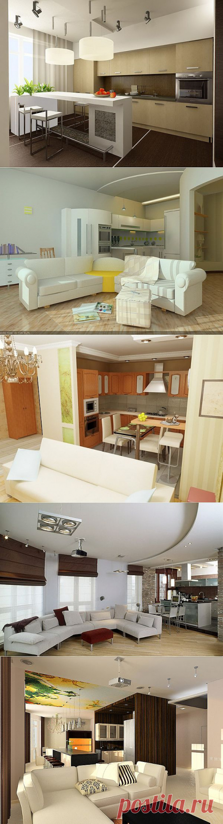 Кухня, совмещенная с гостиной.