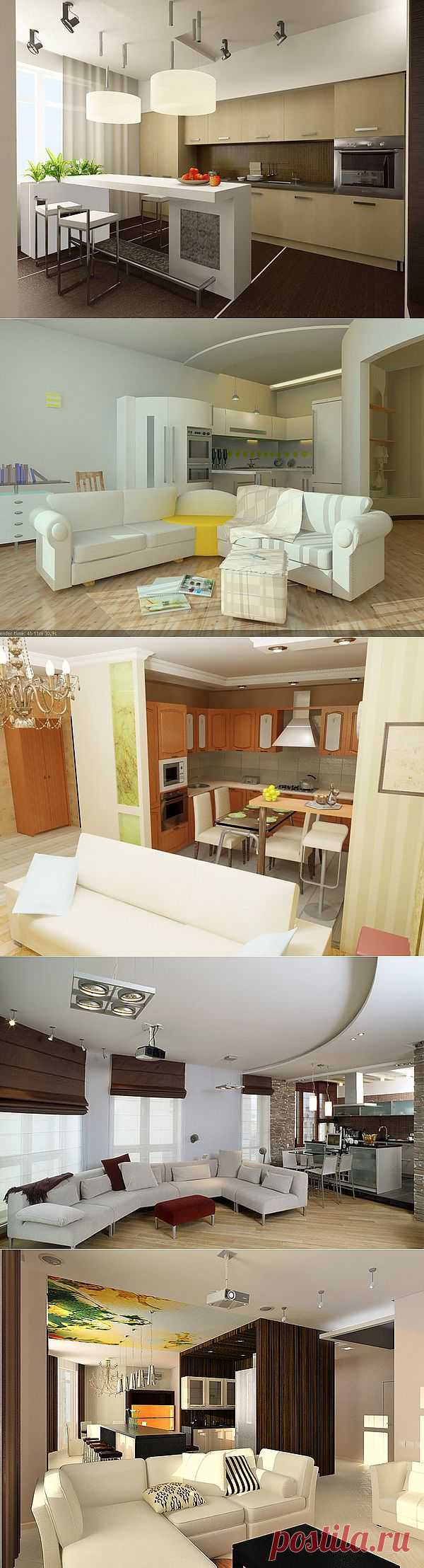 Кухня, совмещенная с гостиной.