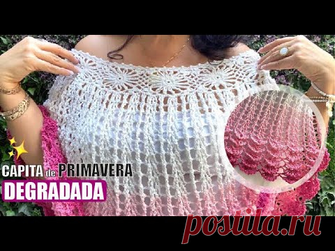 😁😁[CON UNA NUEVA TÉCNICA] CÓMO TEJER ESTA CAPITA O PONCHO DE PRIMAVERA - YO TEJO CON LAURA CEPEDA😁😁