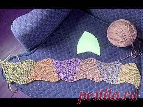 Модульное вязание. Шарфик из кривых зубцов.