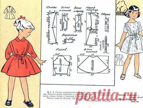 Платья для девочки-дошкольницы с подрезными бочками,выкройки-схемы.