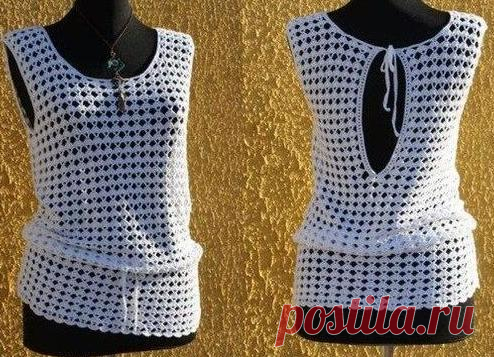 Ажурная туничка - жарко точно не будет! из категории Интересные идеи – Вязаные идеи, идеи для вязания