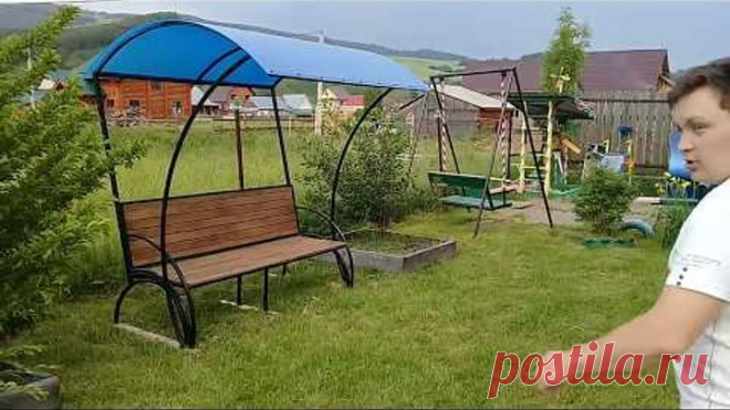 Лавочка (скамейка) трансформер с навесом.