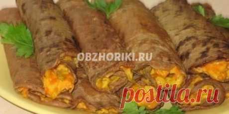 Рецепт Блинчики печеночные с начинкой в фото | Вкусно и просто | Как приготовить?