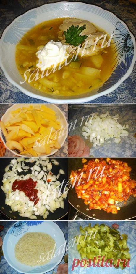как приготовить рассольник с рисом |