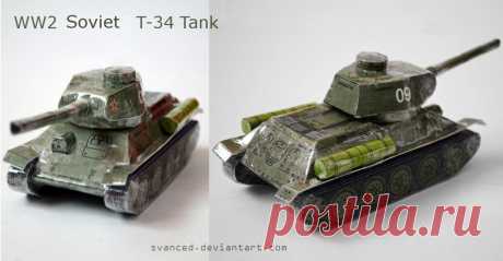 [REQ] WW2 Soviet T-34 Tank Papercraft 2 A small papercraft I've made for this awesome tank.It's the model found here: prmodels.webnode.cz/products/t&hellip; However,that's a 1:100 scale model and has 5cm in length.What I did is that I do...
