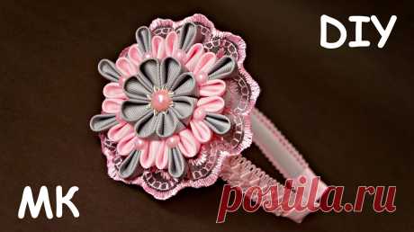 Hairclip for a little girl/ Заколки "Солнышко"/ Канзаши/ МК/ DIY/new petals/Kanzashi - YouTube