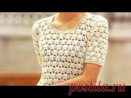 Узор крючком для топа - Crochet pattern for top - YouTube