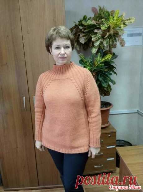 . Свитер цвета тыквы спицами - Вязание - Страна Мам