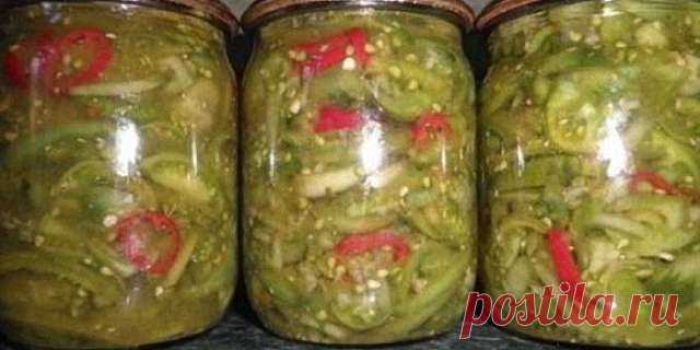 Острый салат из зеленых помидор — Сад Заготовка