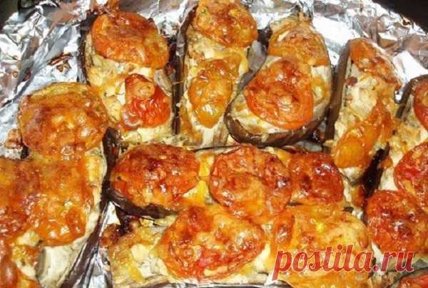 Фаршированные баклажаны с овощами под сырной корочкой!.