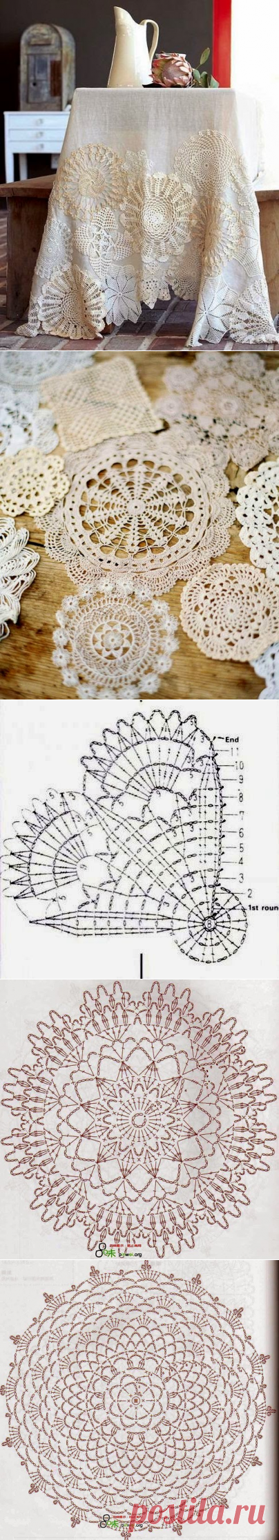 Белое полотно, пол сотни вязаных салфеток и... золотые руки!
