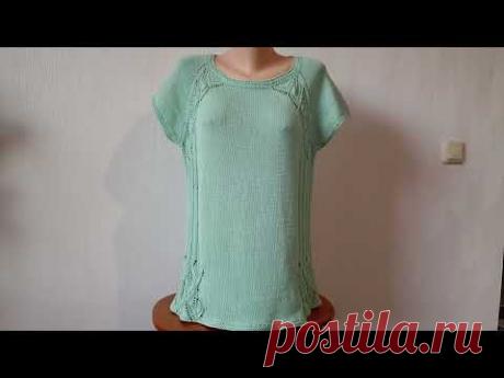 Летняя туника спицами "Ивушка", обзор готового  изделия