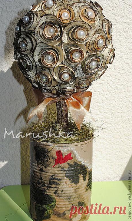 Купить топиарий &quot;винтажные котейки&quot; - топиарий, топиарий дерево счастья, оригинальный подарок