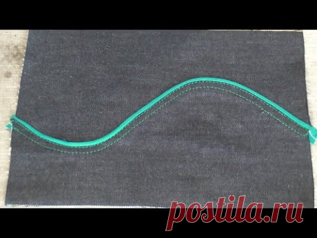 Обработка кантом криволинейных рельефов (швов) джинсовых изделий