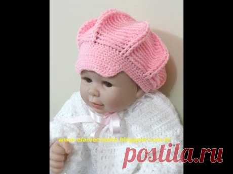 CROCHE - BOINA RELEVO BABY - YouTube