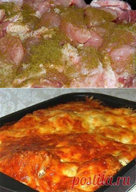 Курица, запеченная с гречкой