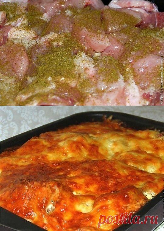 Курица, запеченная с гречкой