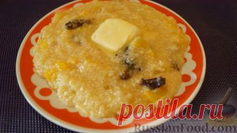 Рецепт: Тыквенная каша с кукурузной крупой (в мультиварке) на RussianFood.com